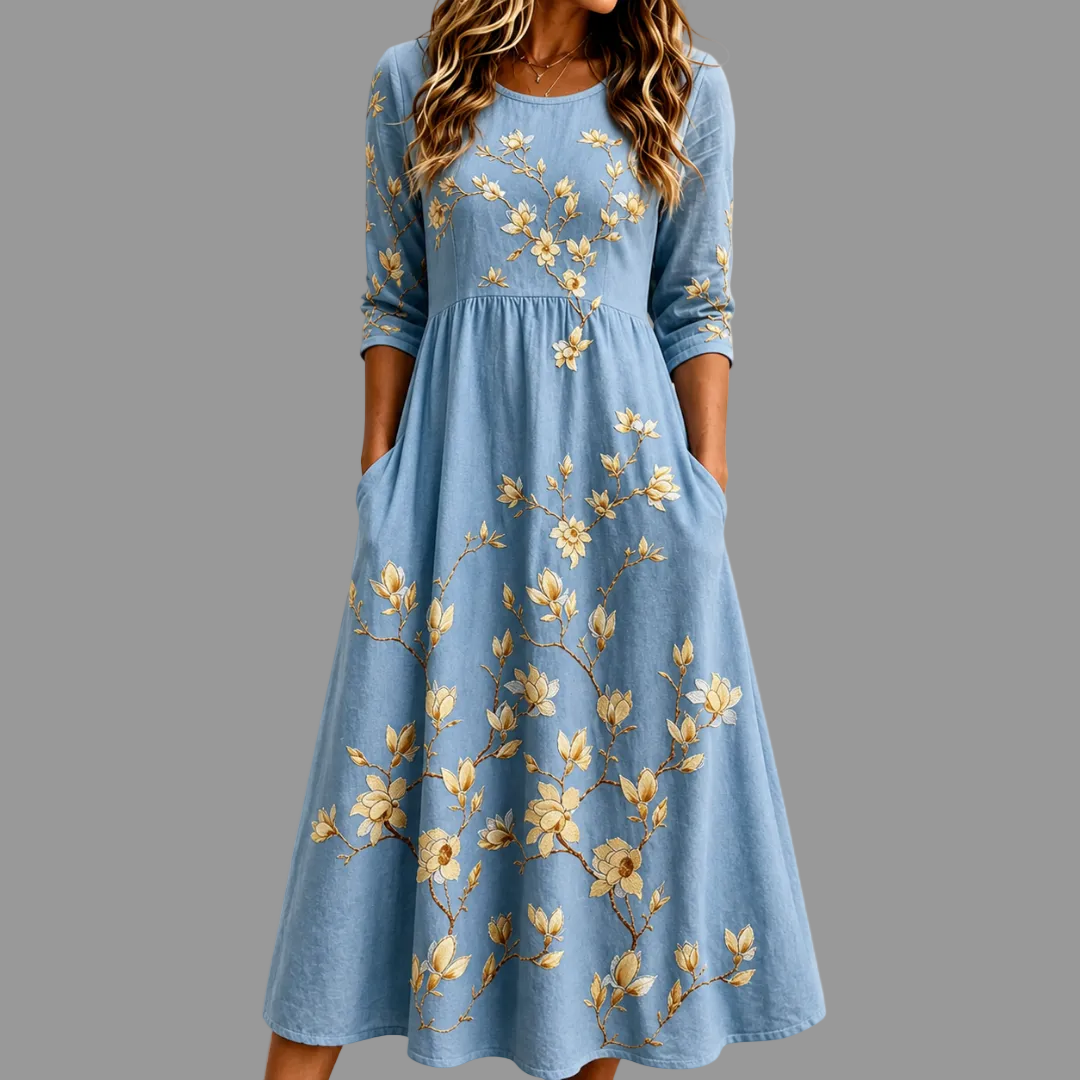 Bluebell Meadow Pocket Midi Dress