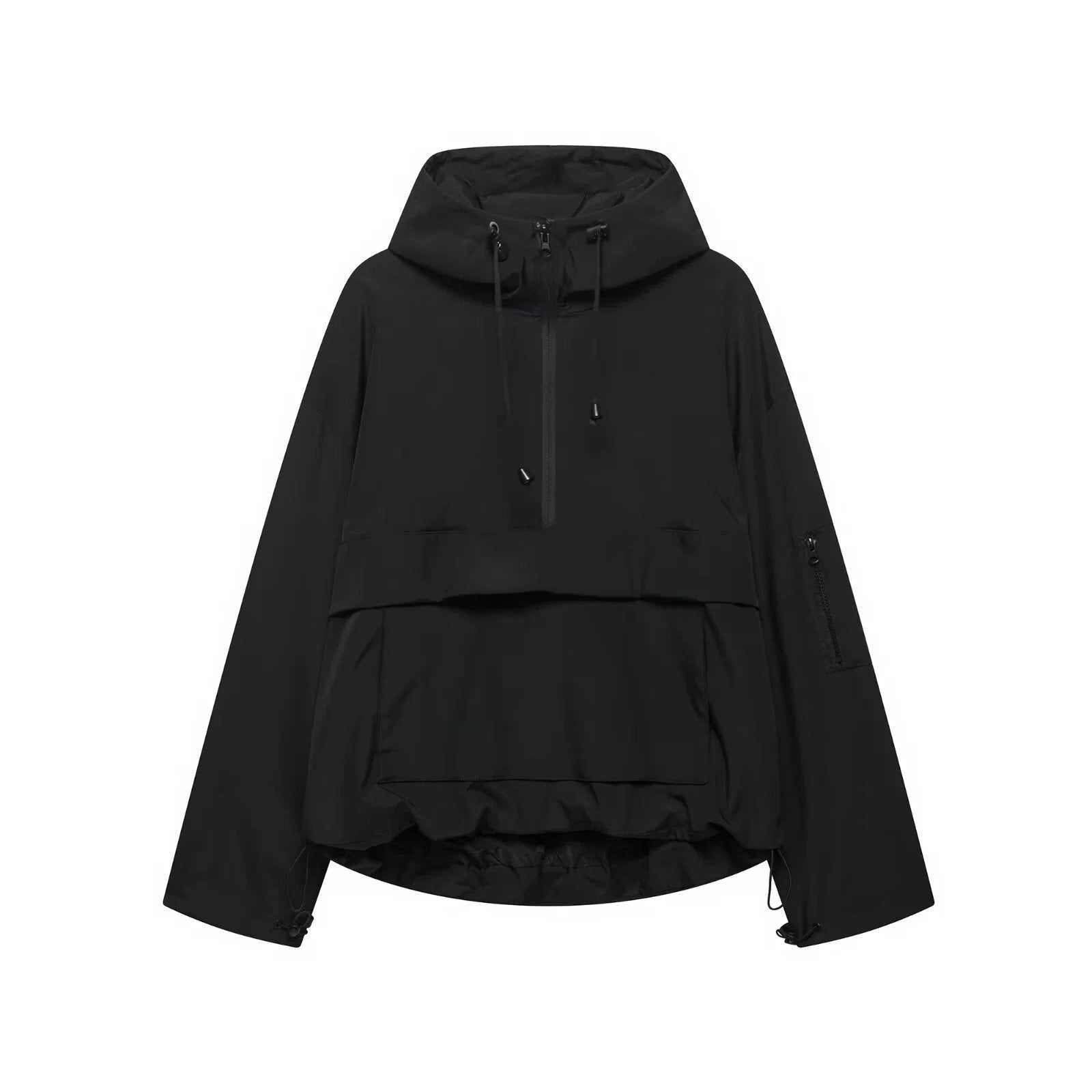 Waterproof Anorak Rain Jacket in Black