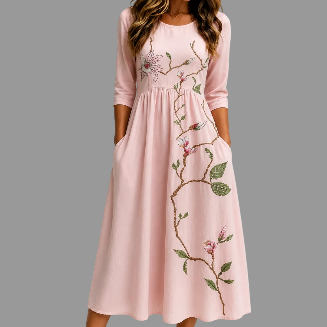 Blush Magnolia Garden Midi Dress