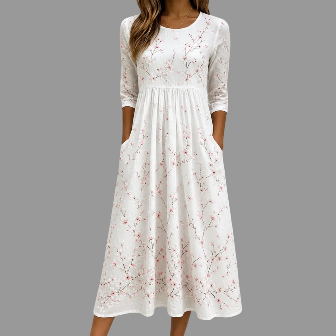 Cherry Blossom Grace Everyday Midi Dress
