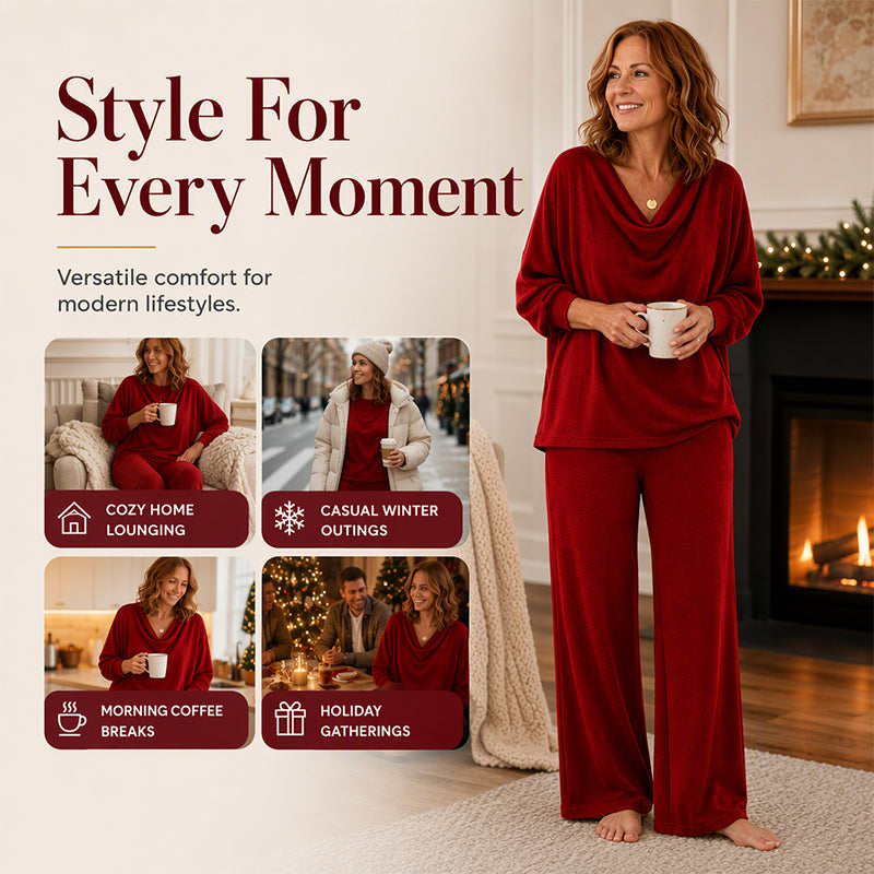 Olympic Village Cowl Neck Two-Piece Set