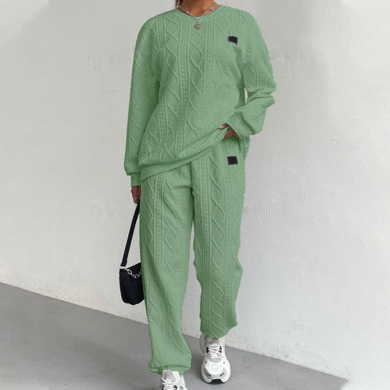 Casual Long Sleeve Two-Piece Knit Set