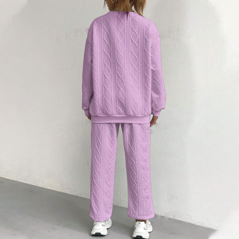 Casual Long Sleeve Two-Piece Knit Set
