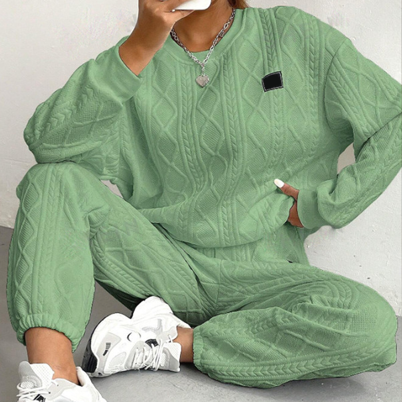 Casual Long Sleeve Two-Piece Knit Set