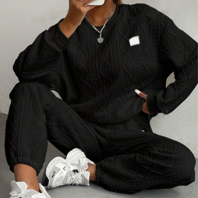Casual Long Sleeve Two-Piece Knit Set