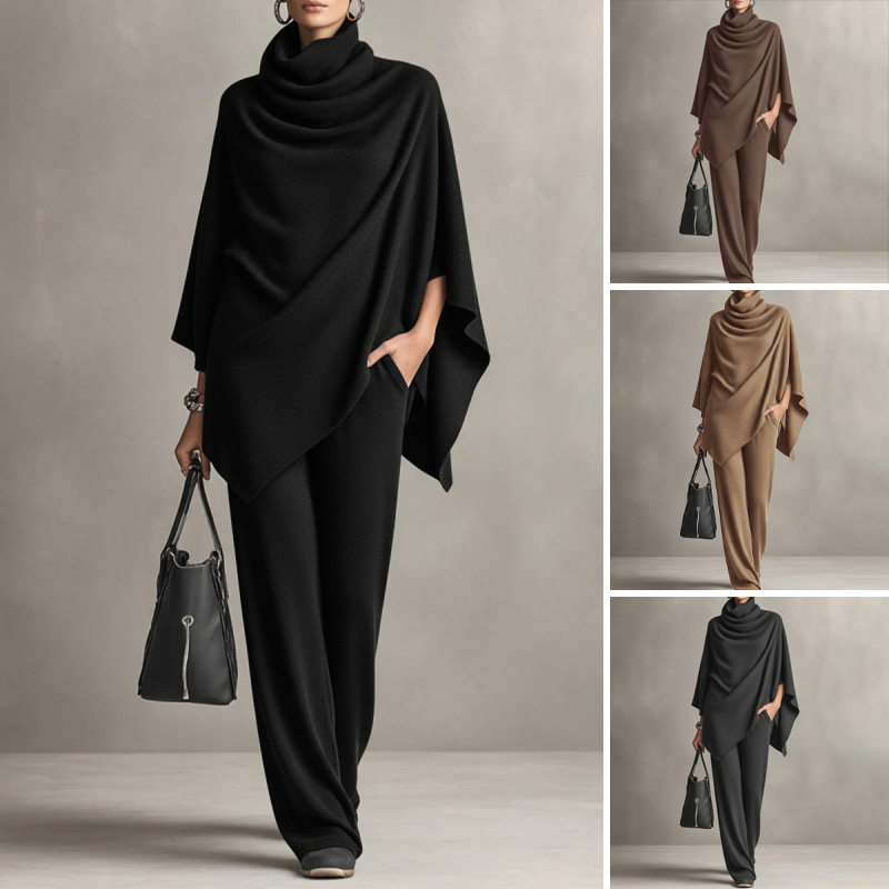 Point Grey Two-Piece Cowl-Neck Cape Set