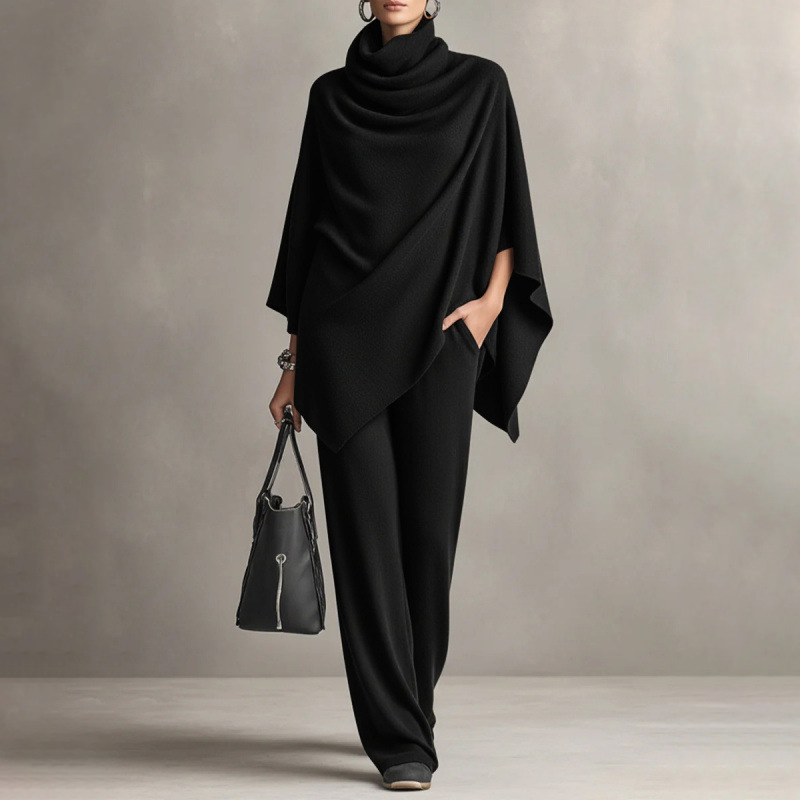 Point Grey Two-Piece Cowl-Neck Cape Set