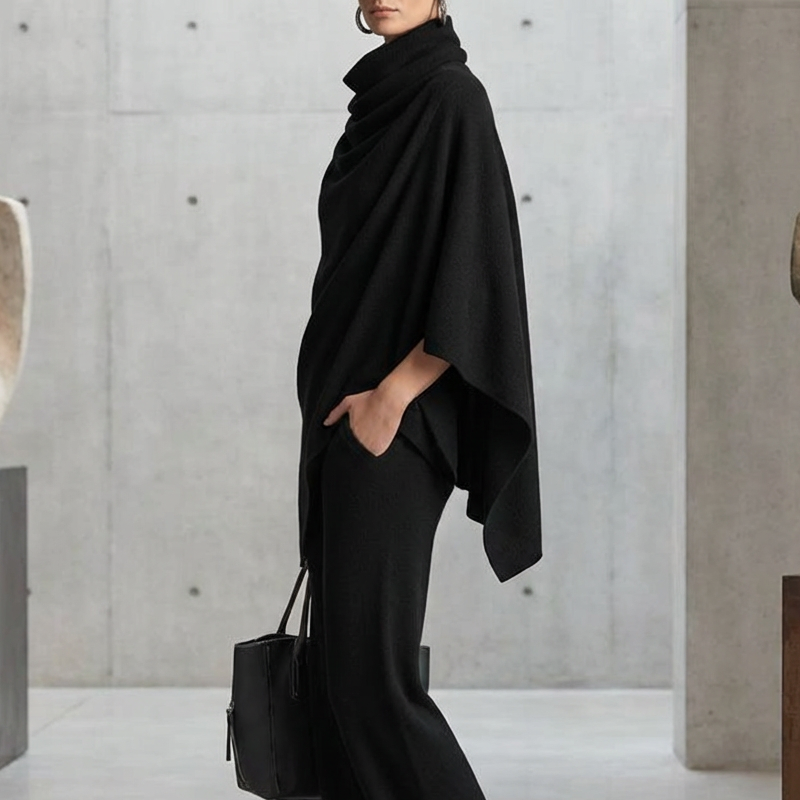 Point Grey Two-Piece Cowl-Neck Cape Set
