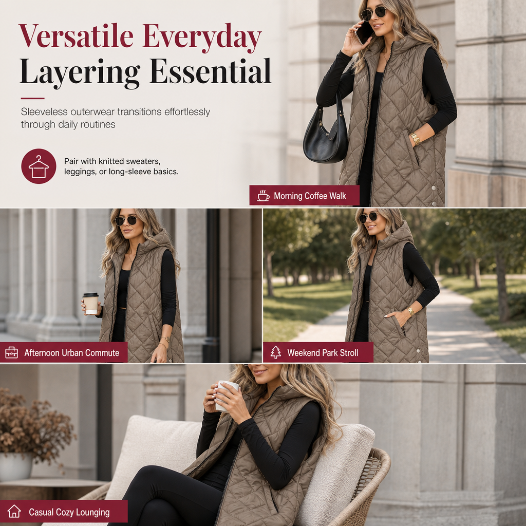 Arbutus Quilted Hooded Vest