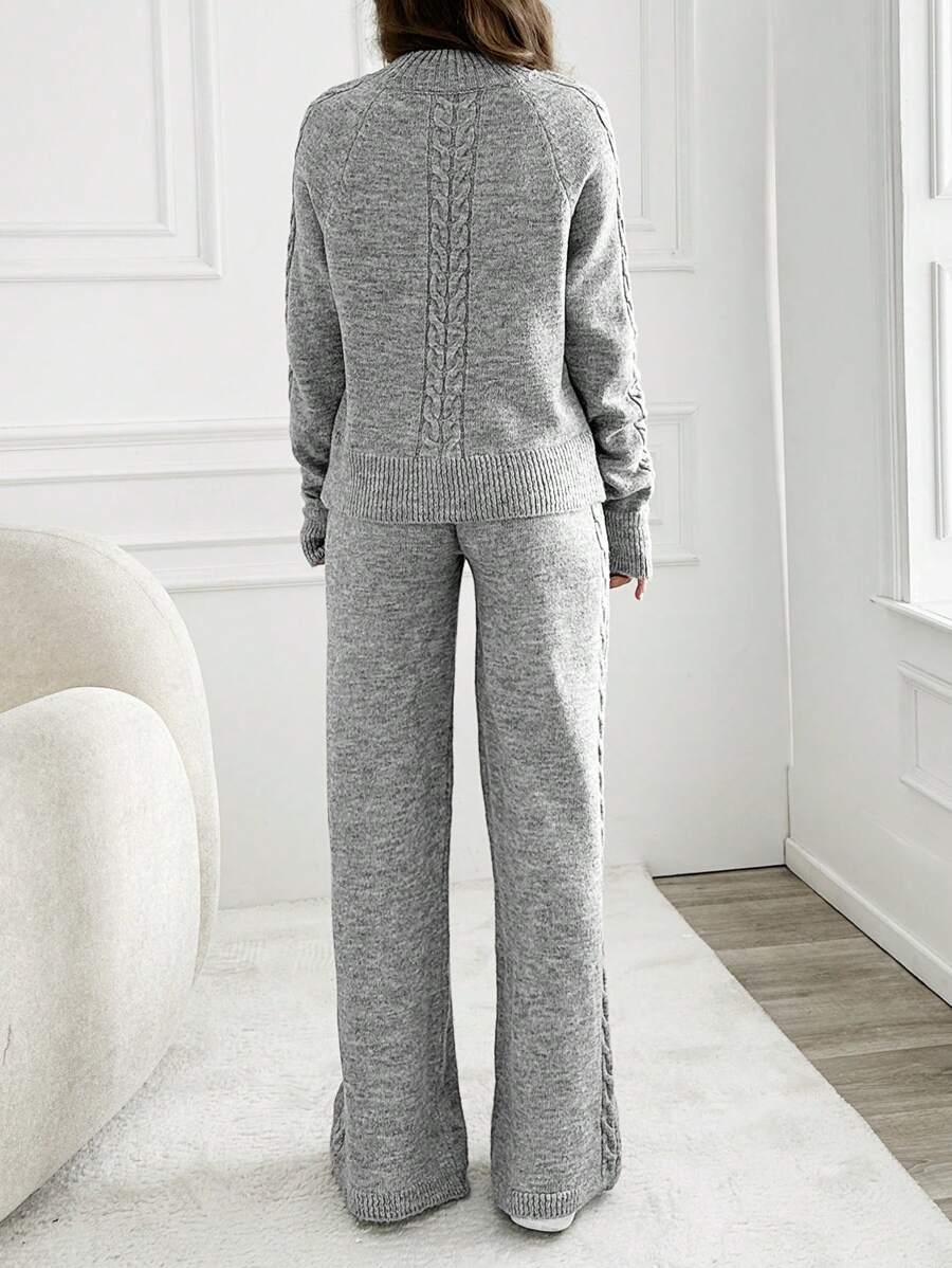 Classy Grey Plain Two Piece Set