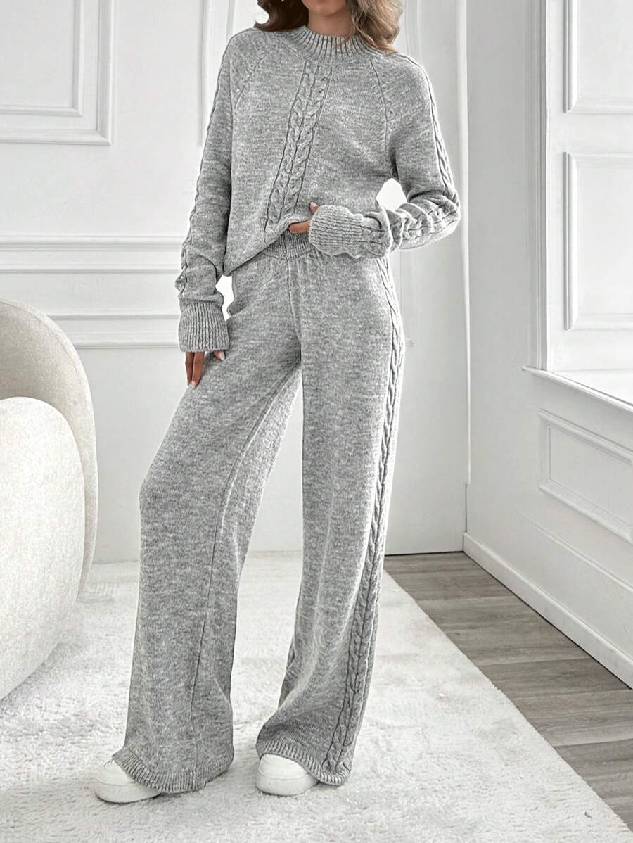 Classy Grey Plain Two Piece Set