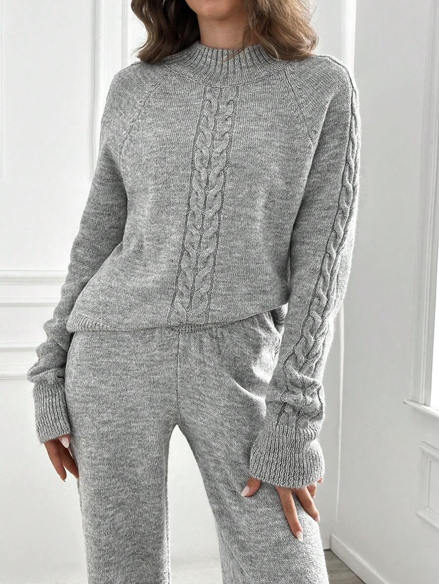 Classy Grey Plain Two Piece Set