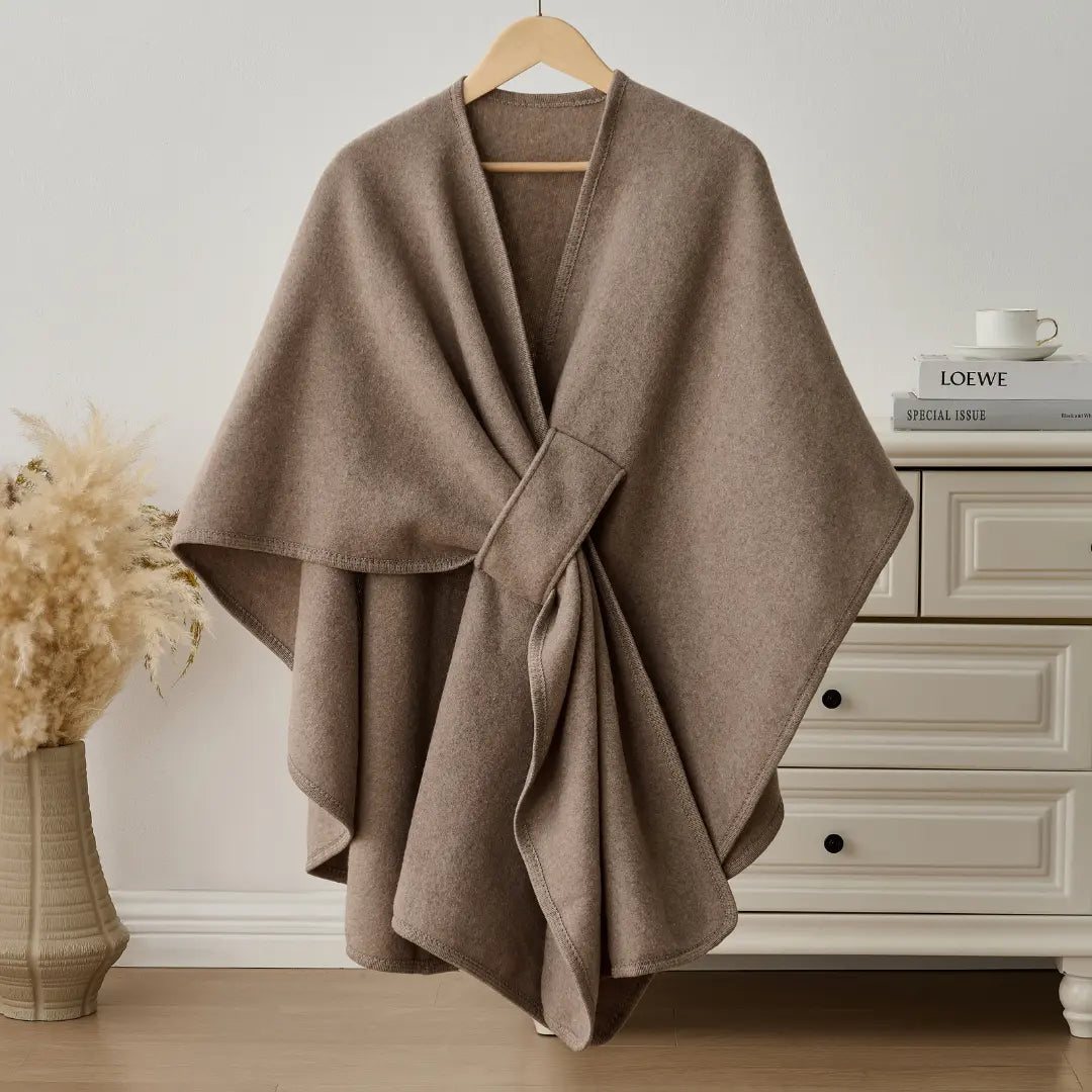 Fleece Drape Wrap in Dark Grey