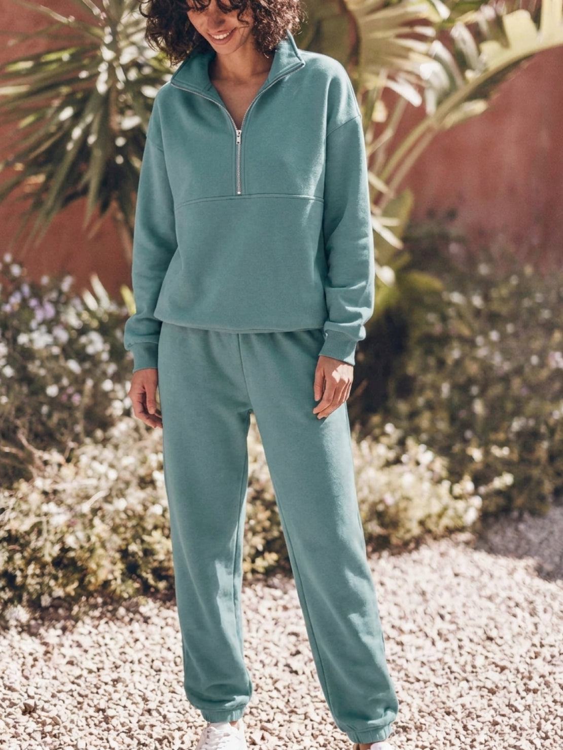 First Class Cotton-Blend Set in Mint Green