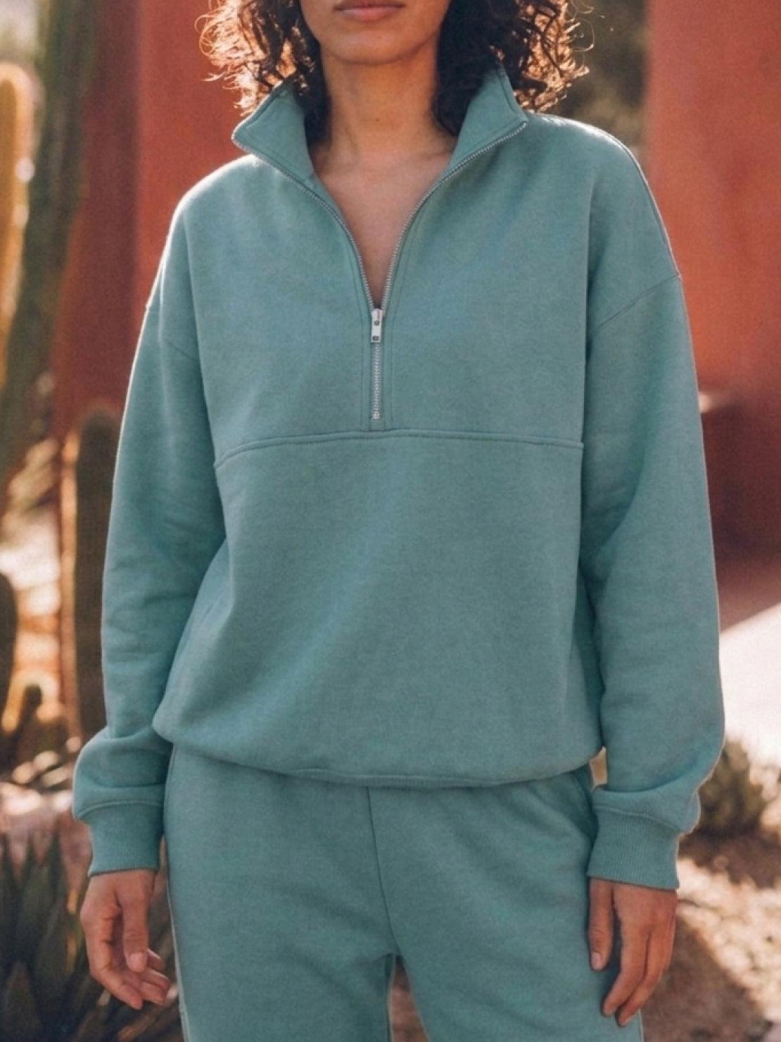 First Class Cotton-Blend Set in Mint Green
