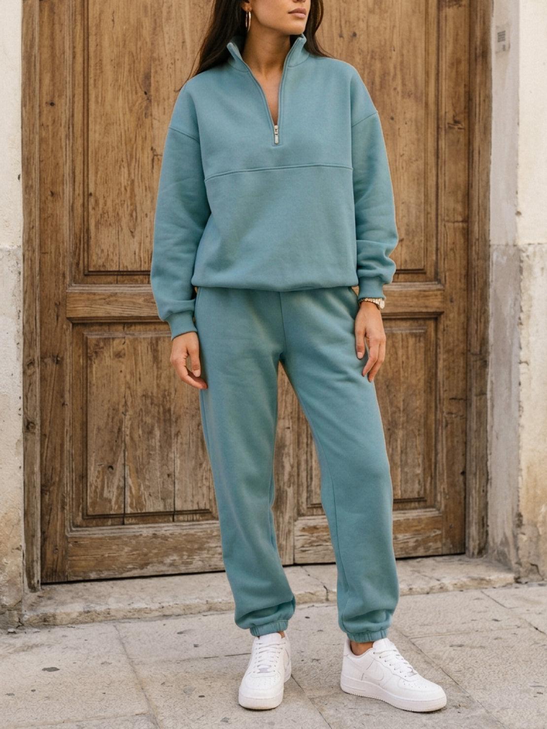 First Class Cotton-Blend Set in Mint Green