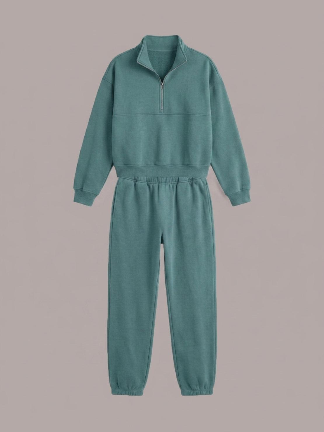First Class Cotton-Blend Set in Mint Green