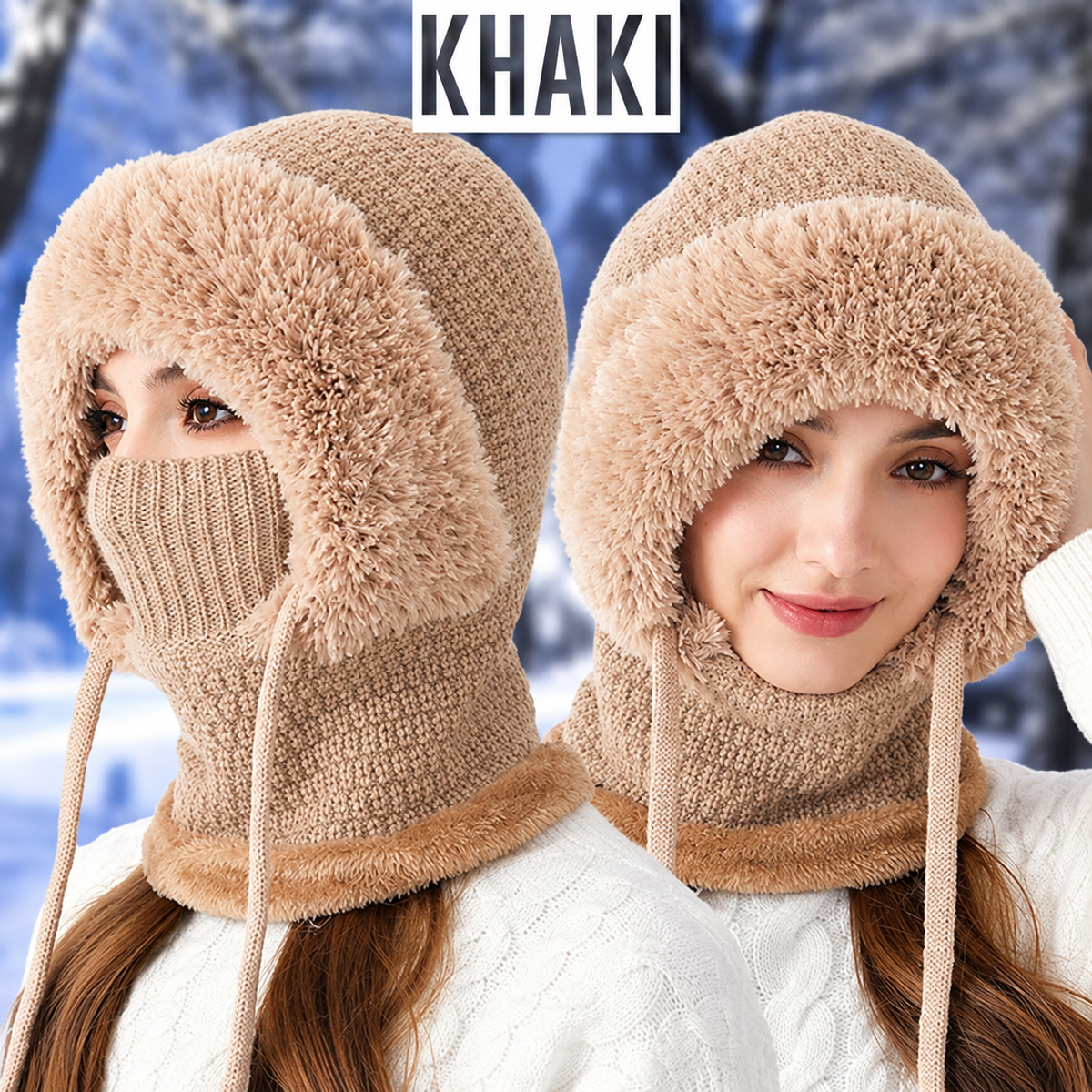 Grouse 4-in-1 Fleece-Lined Beanie Scarf