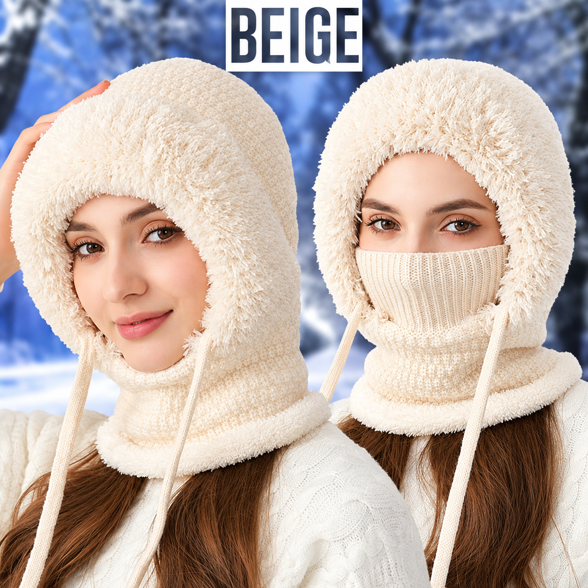 Grouse 4-in-1 Fleece-Lined Beanie Scarf