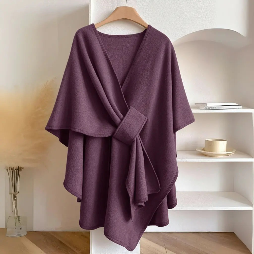 Fleece Drape Wrap in Royal Purple