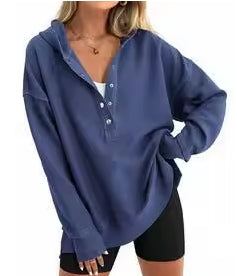 Waffle Knit Henley Hoodie