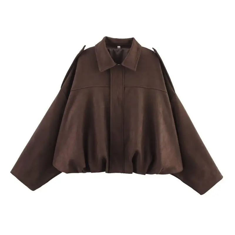 Railtown Cropped Suede Bomber