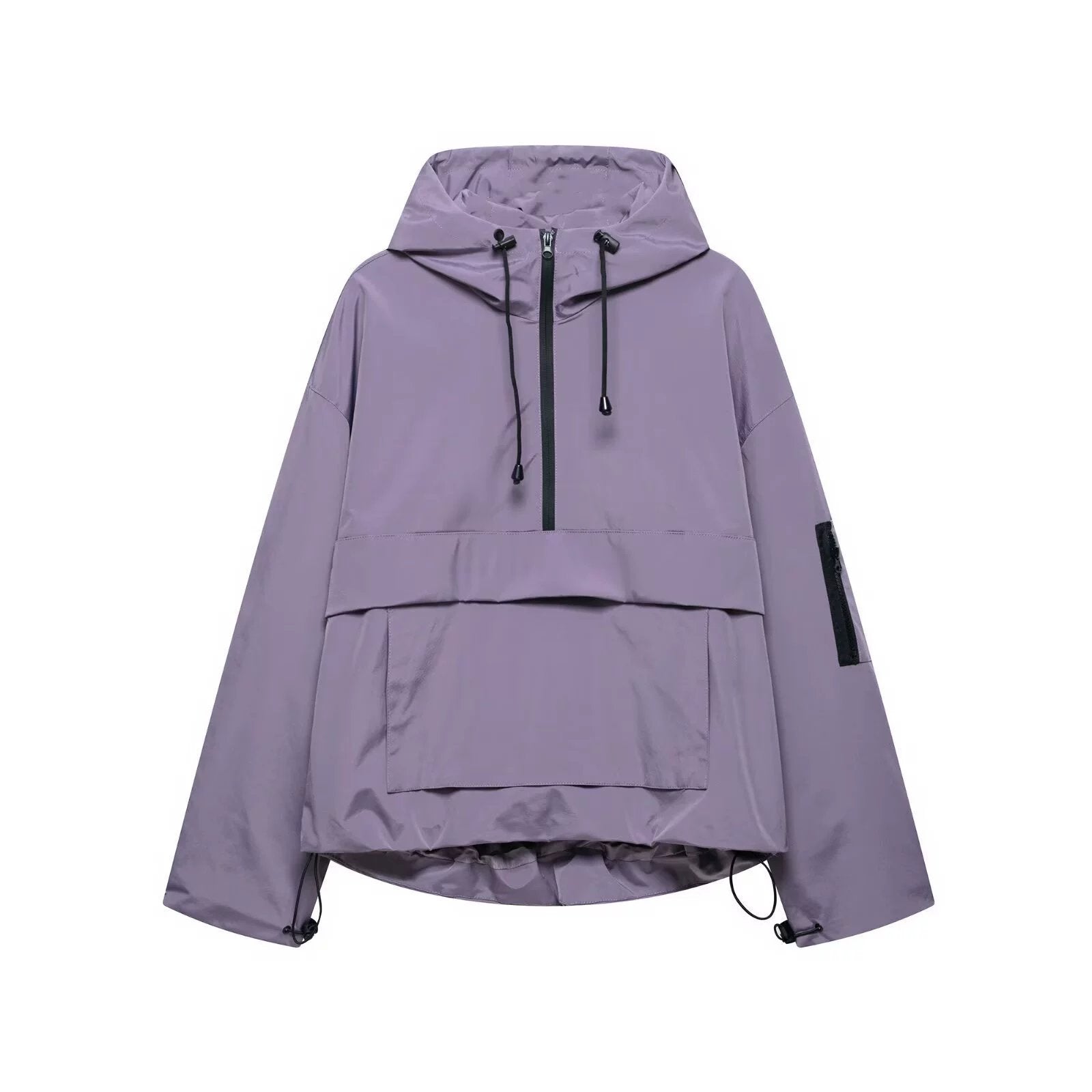 Waterproof Anorak Rain Jacket in Purple, front view