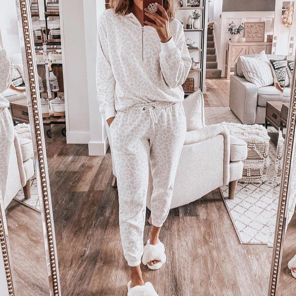 Long Sleeve 1/2 Zip Pullover And Lounge Pants Set