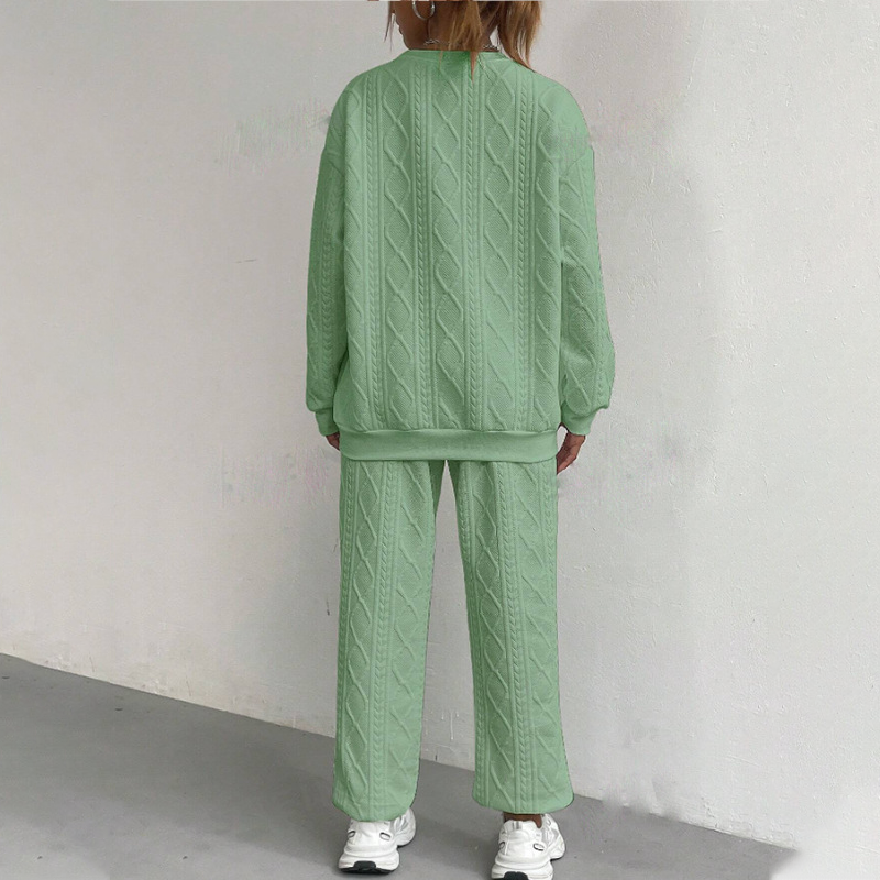 Casual Long Sleeve Two-Piece Knit Set