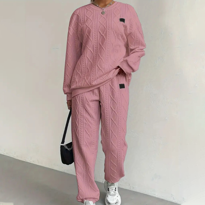 Casual Long Sleeve Two-Piece Knit Set