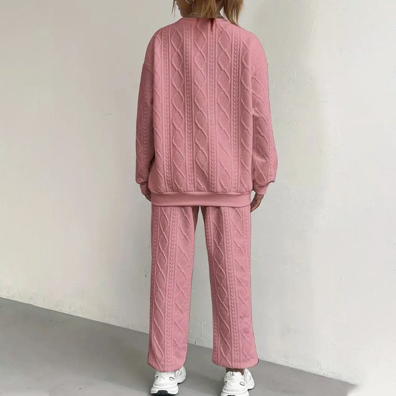 Casual Long Sleeve Two-Piece Knit Set
