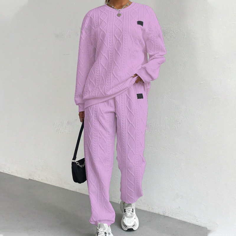 Casual Long Sleeve Two-Piece Knit Set