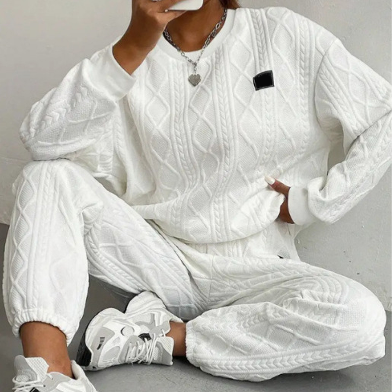 Casual Long Sleeve Two-Piece Knit Set