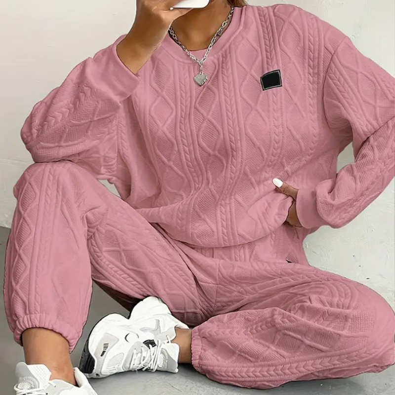 Casual Long Sleeve Two-Piece Knit Set