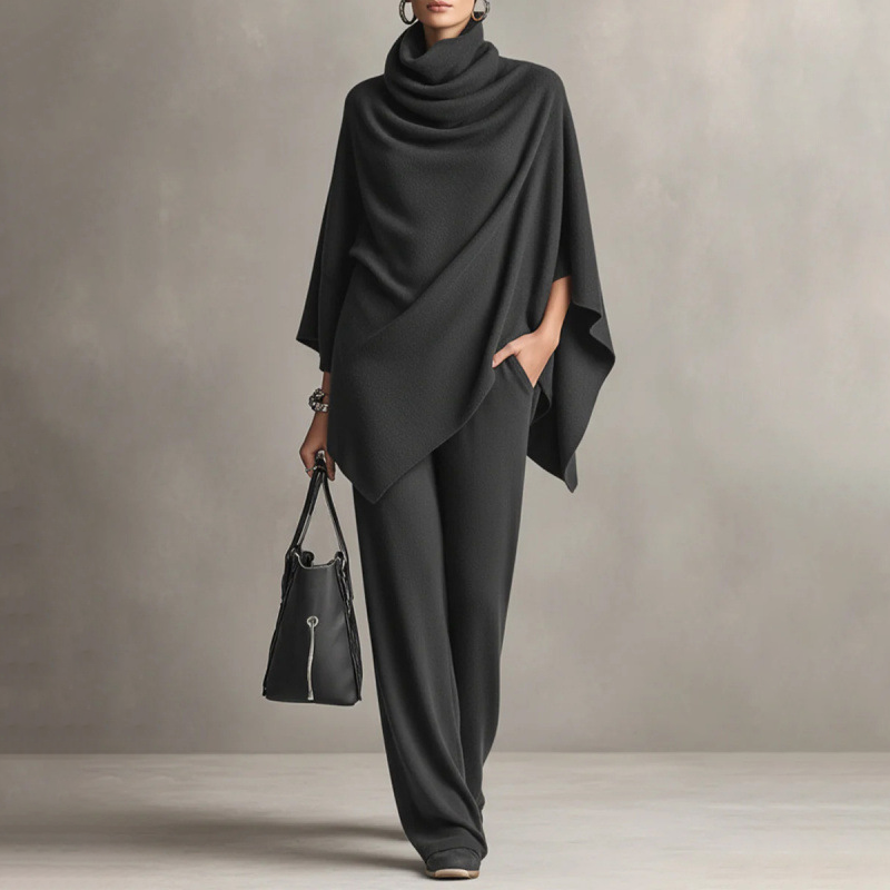 Point Grey Two-Piece Cowl-Neck Cape Set